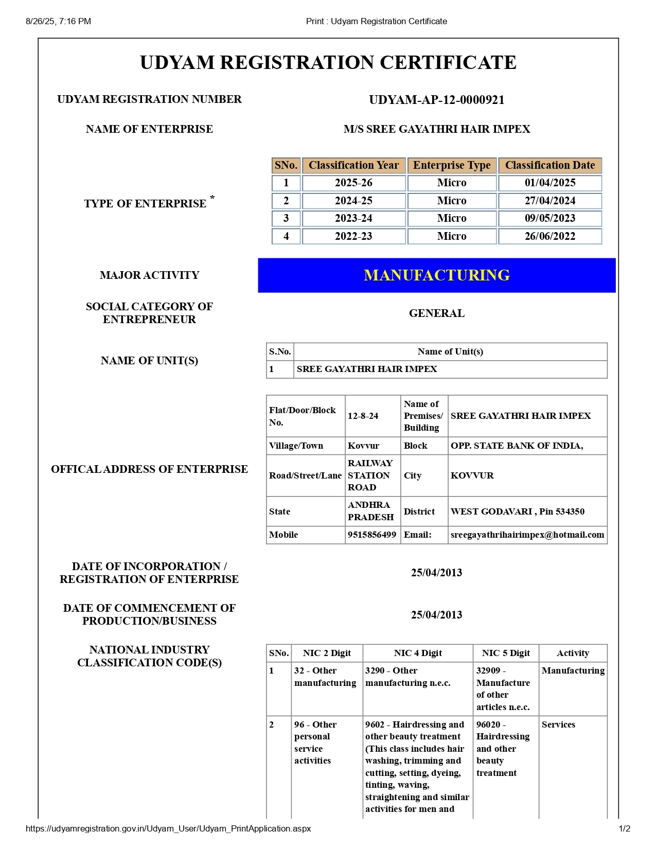 MSME Registration udyam MSME